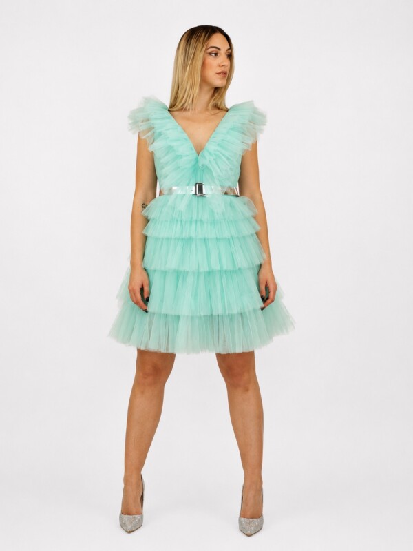 Abito corto verde - Elizabeth Moda