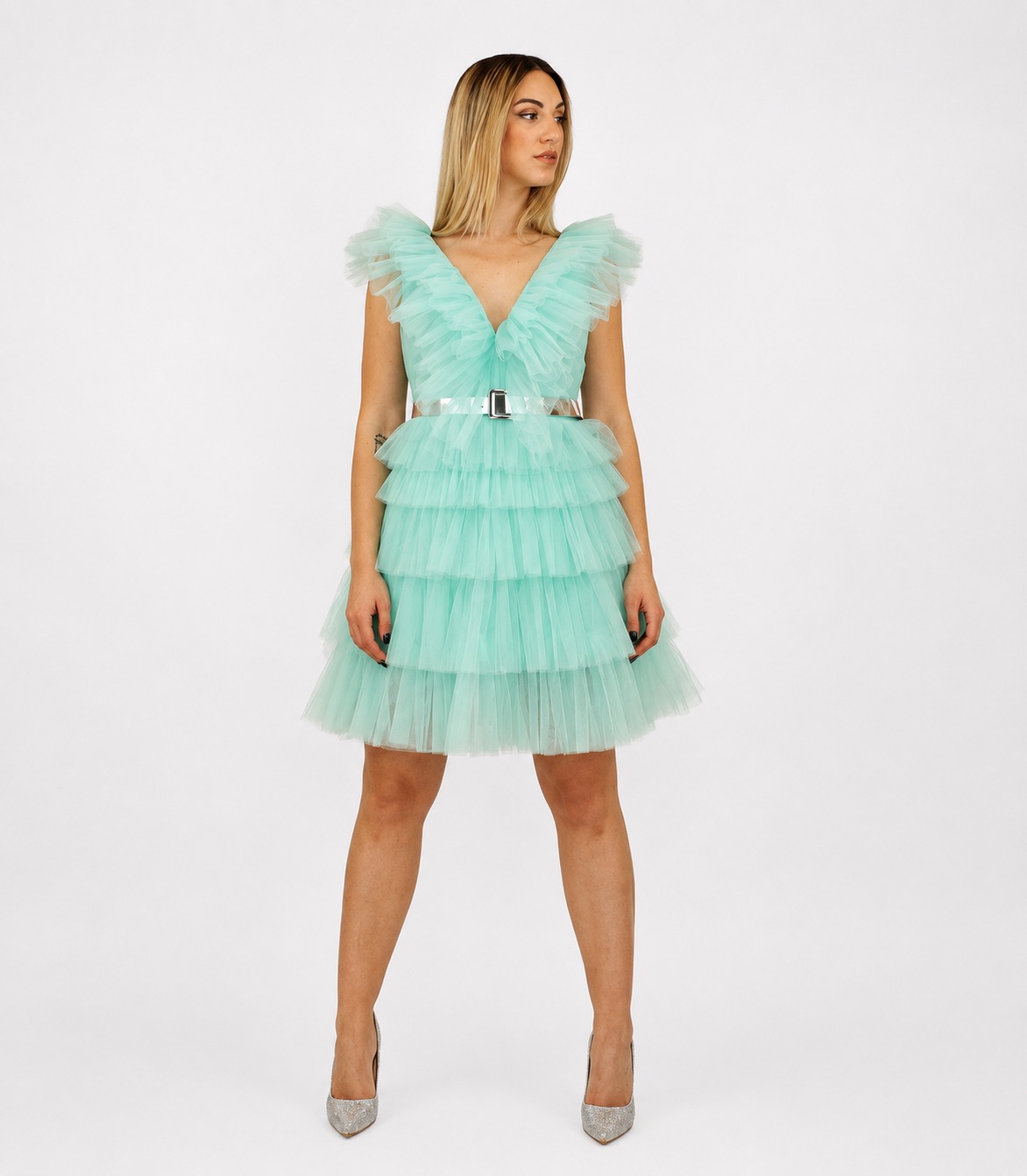 Abito corto verde - Elizabeth Moda