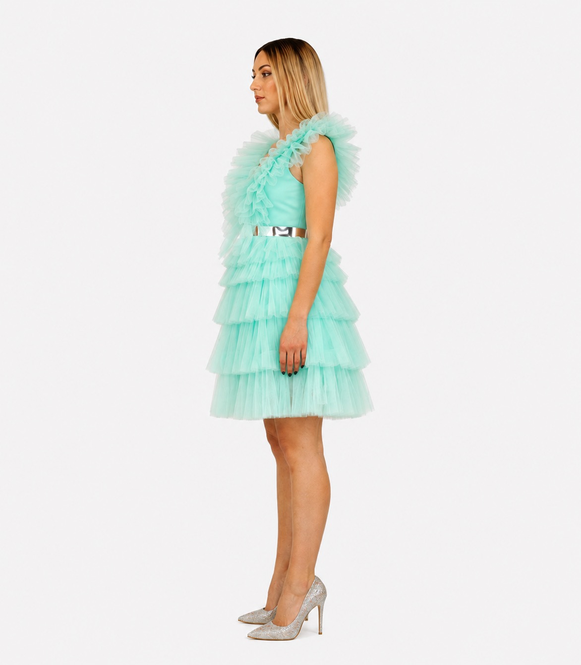 Abito corto verde - Elizabeth Moda - immagine 2