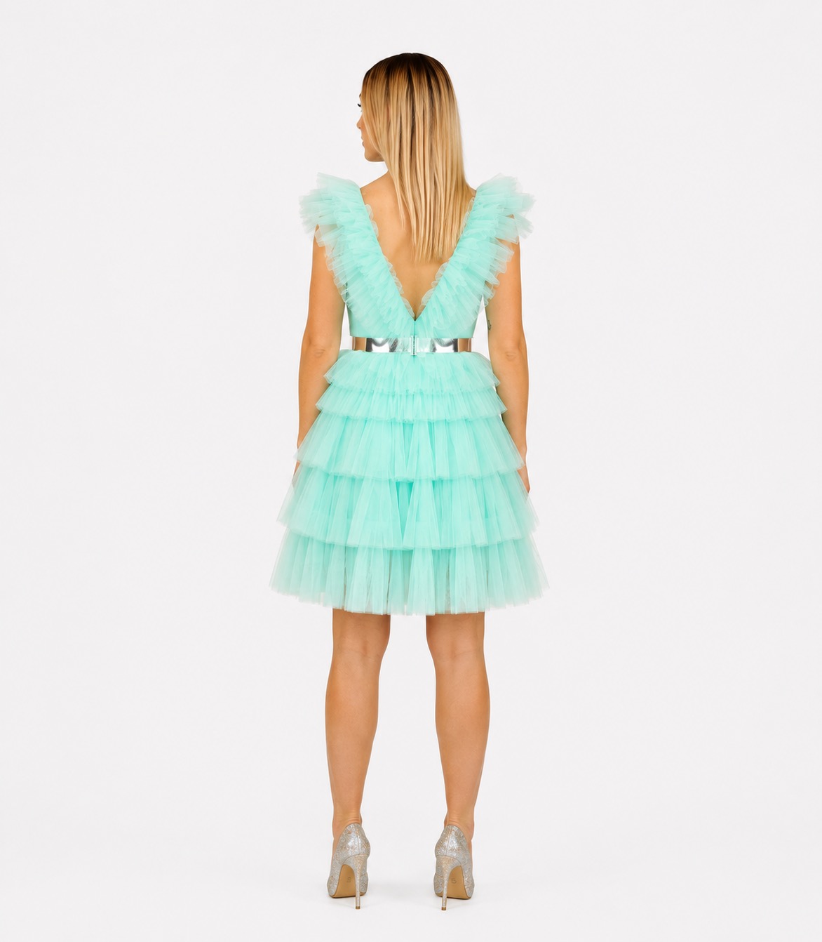 Abito corto verde - Elizabeth Moda - immagine 3
