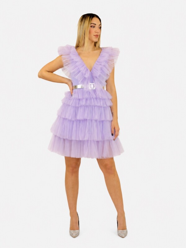Abito corto glicine - Elizabeth Moda