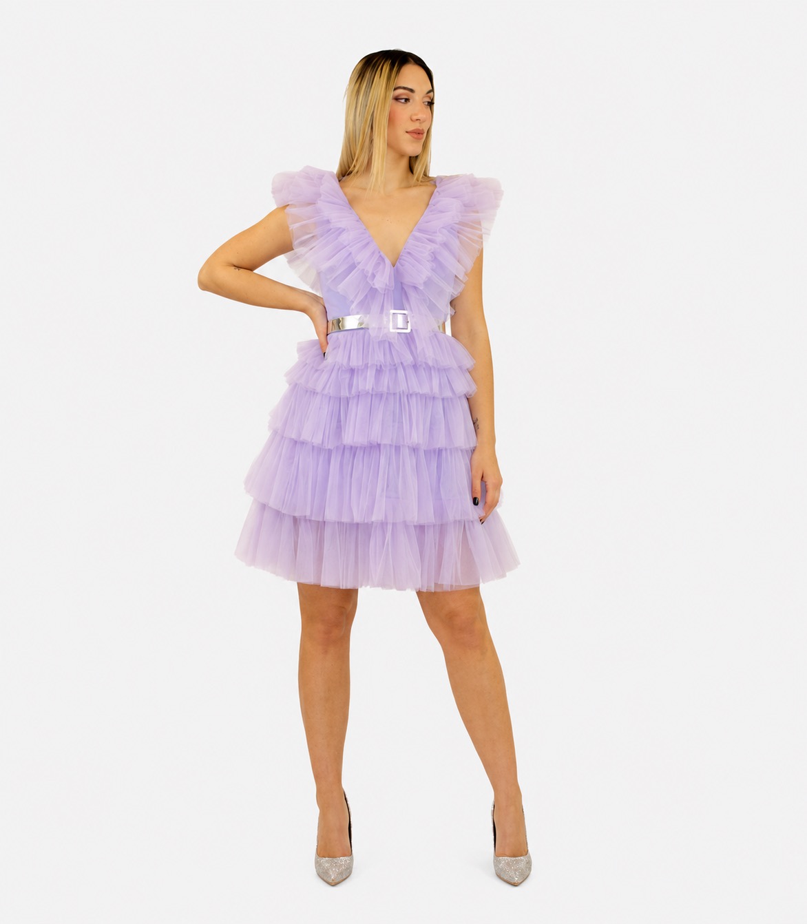 Abito corto glicine - Elizabeth Moda
