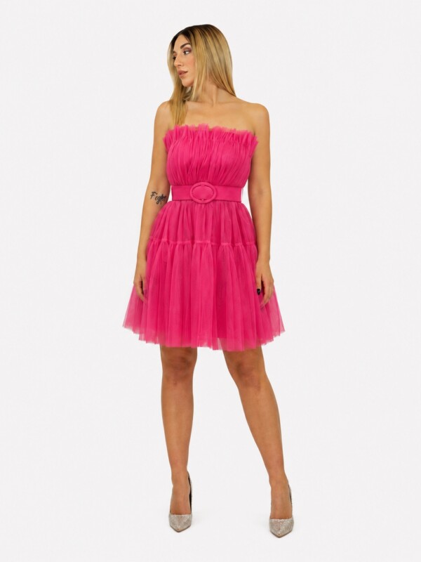 Abito corto fuxia - Elizabeth Moda