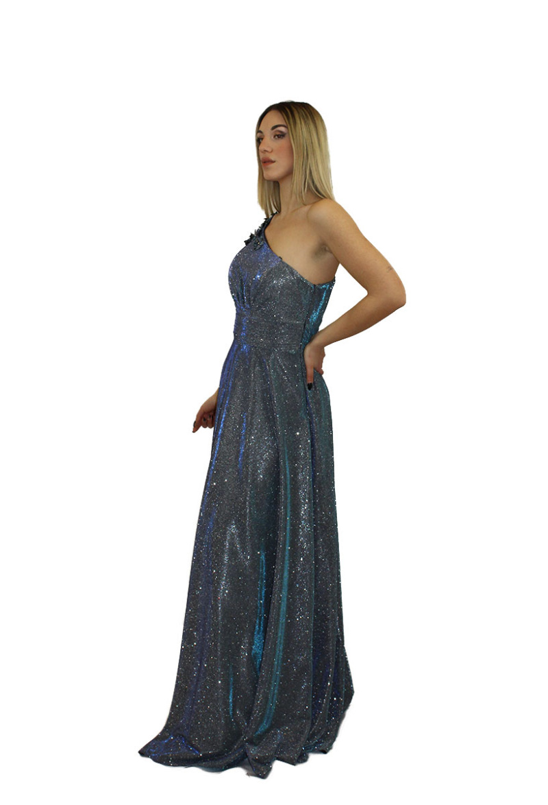Abito lungo glitter blu - Sharon - immagine 2