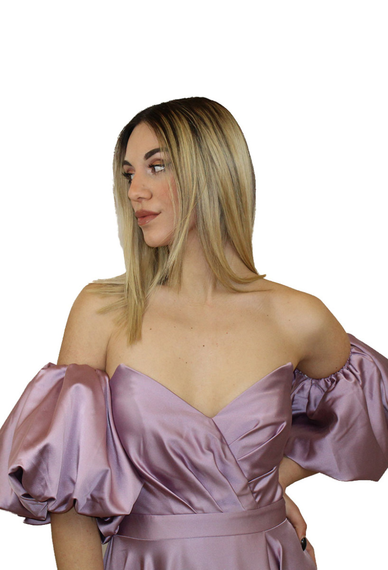 Abito lungo glicine - Elizabeth Moda - immagine 3