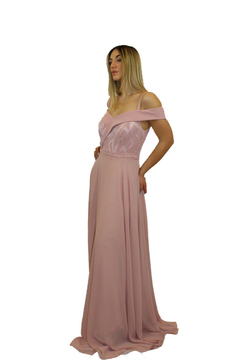 Abito lungo rosa - Sharon - immagine 2