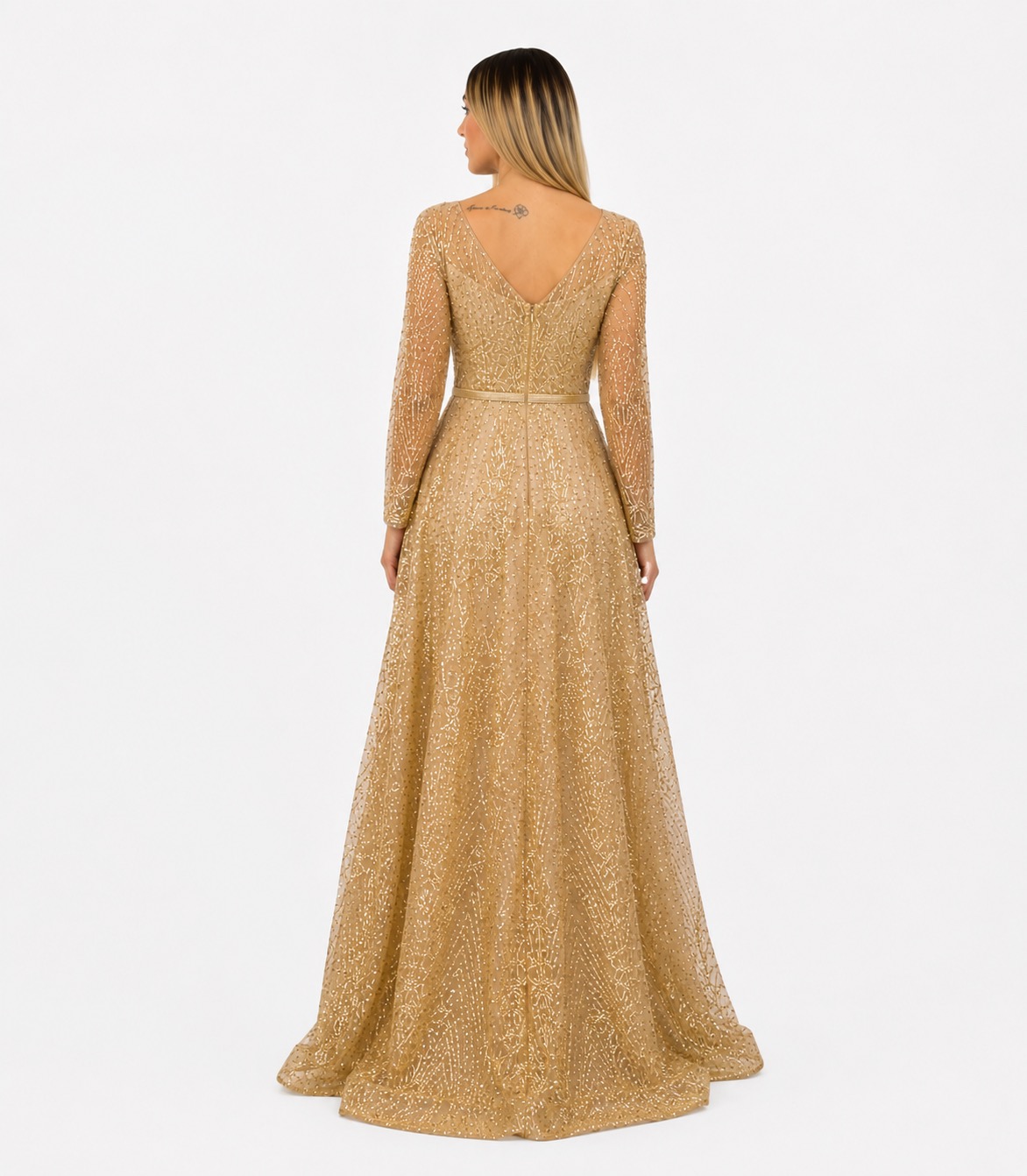 Abito oro glitter- Elizabeth moda - immagine 3