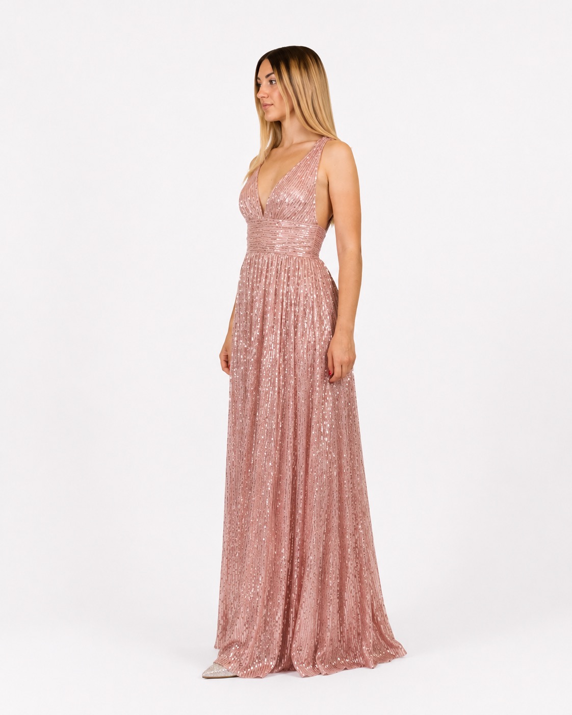 Abito lungo rosa - Sharon - immagine 2