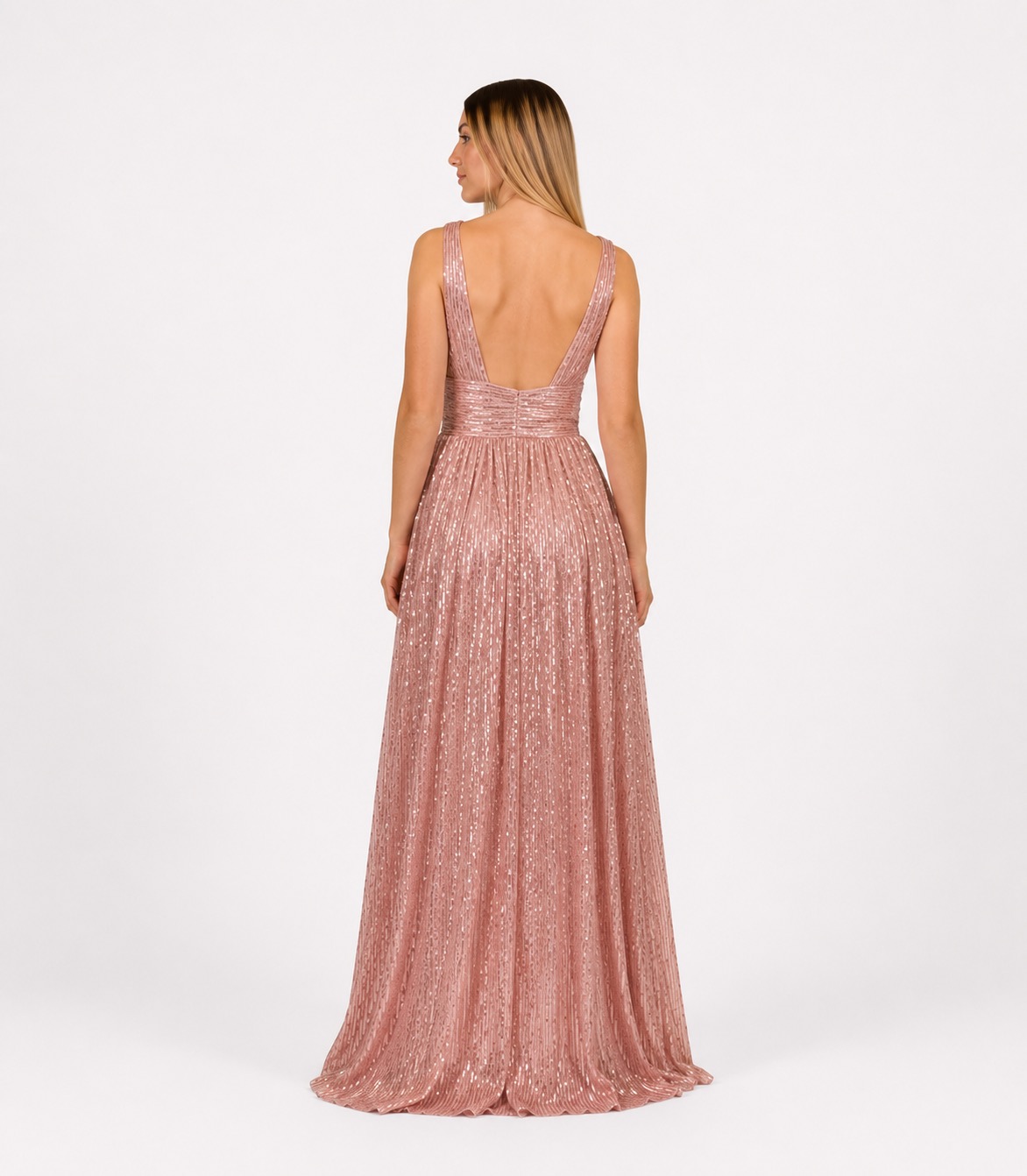 Abito lungo rosa - Sharon - immagine 3