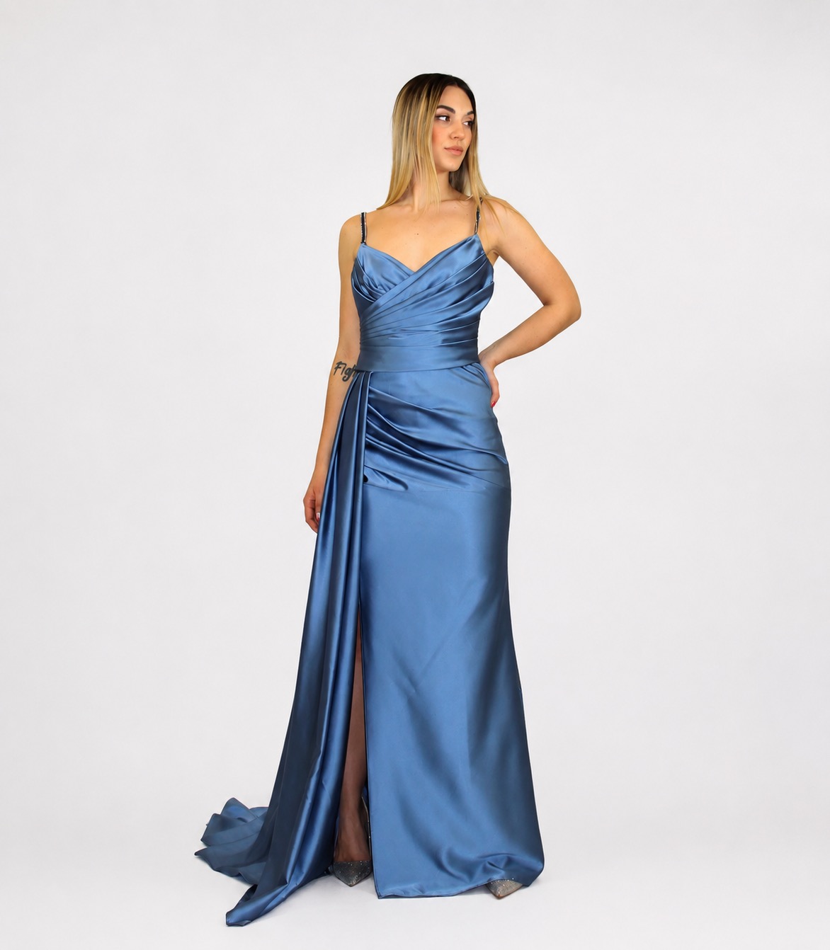 Abito lungo indaco - Elizabeth Moda
