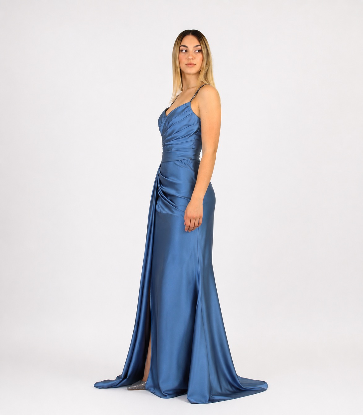 Abito lungo indaco - Elizabeth Moda - immagine 2