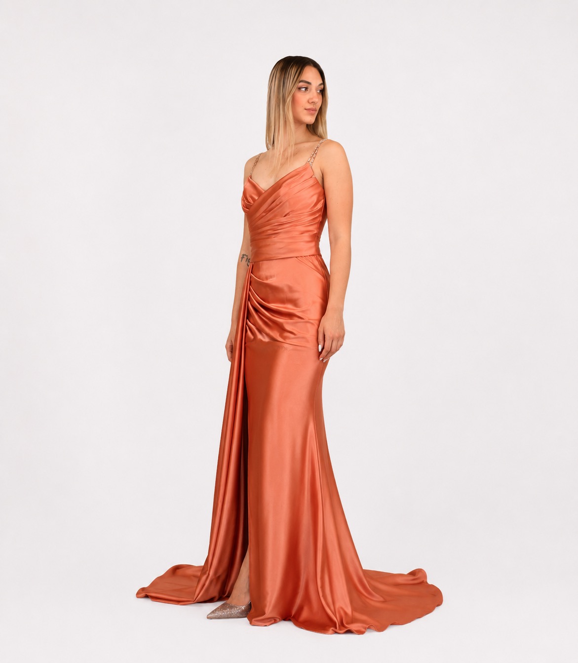 Abito lungo coccio - Elizabeth Moda - immagine 2