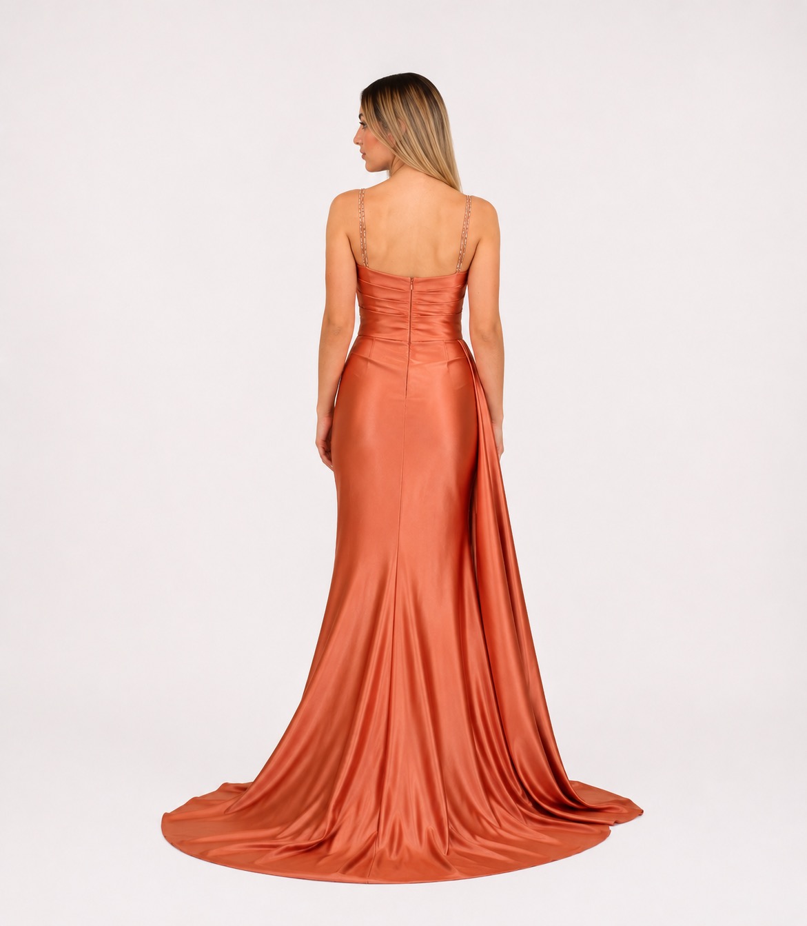 Abito lungo coccio - Elizabeth Moda - immagine 3