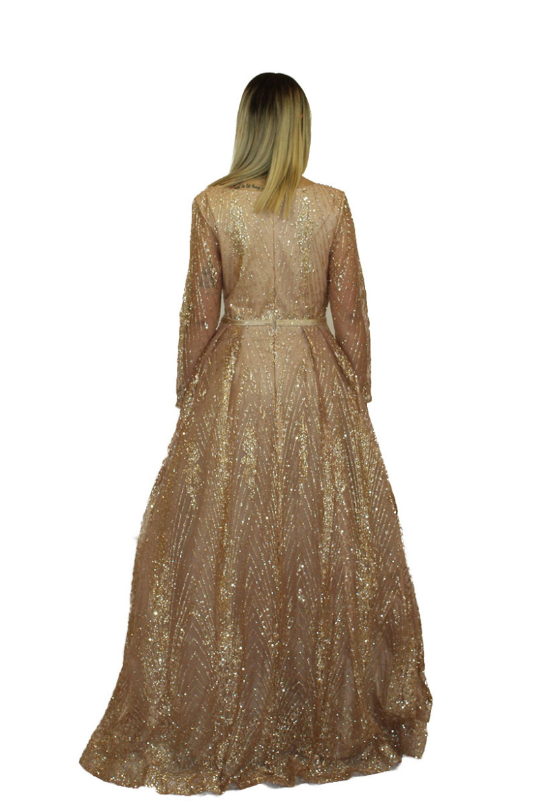 Abito bronzo glitter- Elizabeth moda - immagine 4