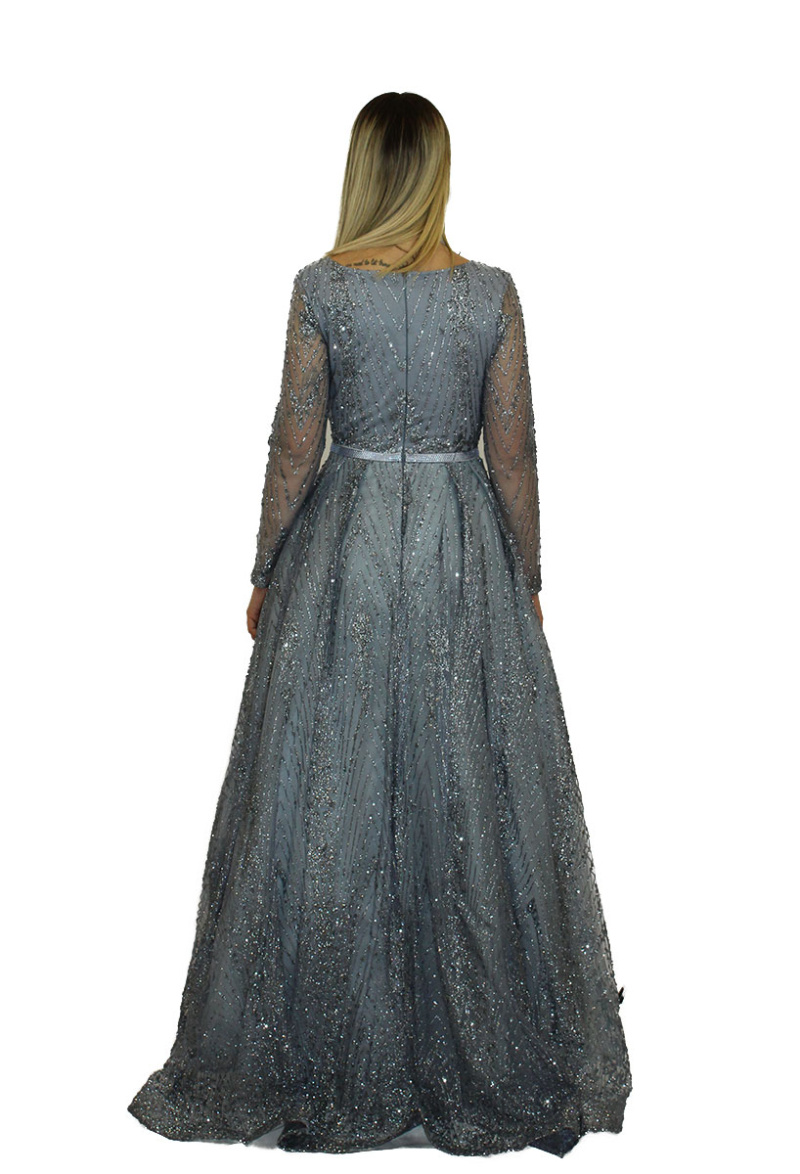 Abito argento glitter- Elizabeth moda - immagine 4