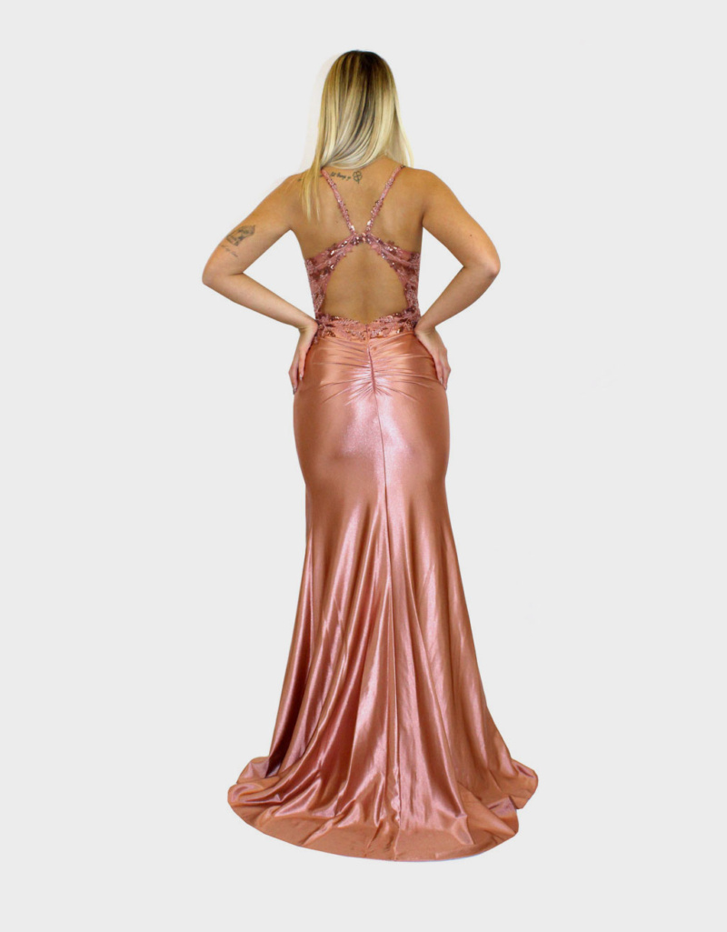 Abito lungo rosa- Elizabeth Moda - immagine 3