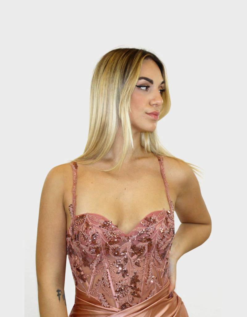 Abito lungo rosa- Elizabeth Moda - immagine 2