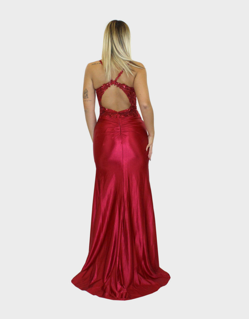 Abito lungo rosso- Elizabeth Moda - immagine 3