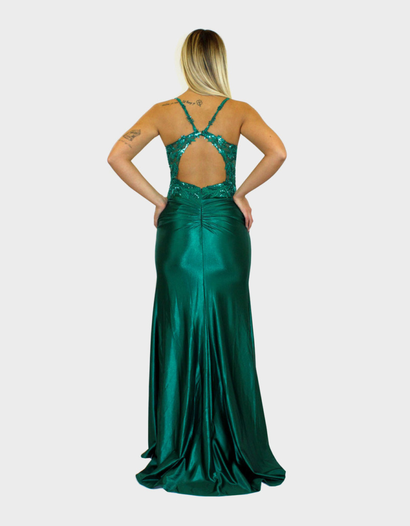 Abito lungo verde- Elizabeth Moda - immagine 4