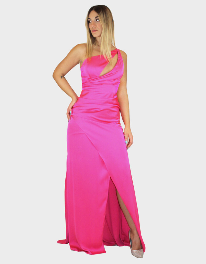 Abito monospalla fucsia- Ludovica Hassler