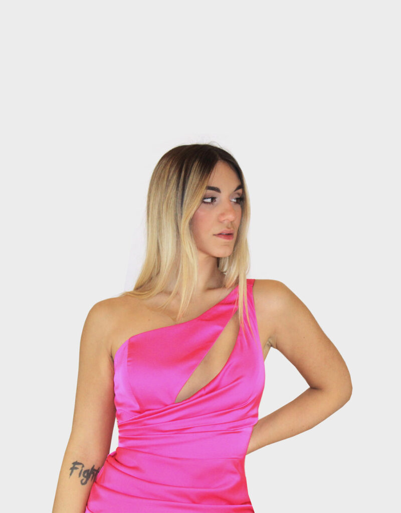 Abito monospalla fucsia- Ludovica Hassler - immagine 3