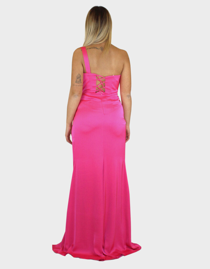 Abito monospalla fucsia- Ludovica Hassler - immagine 4