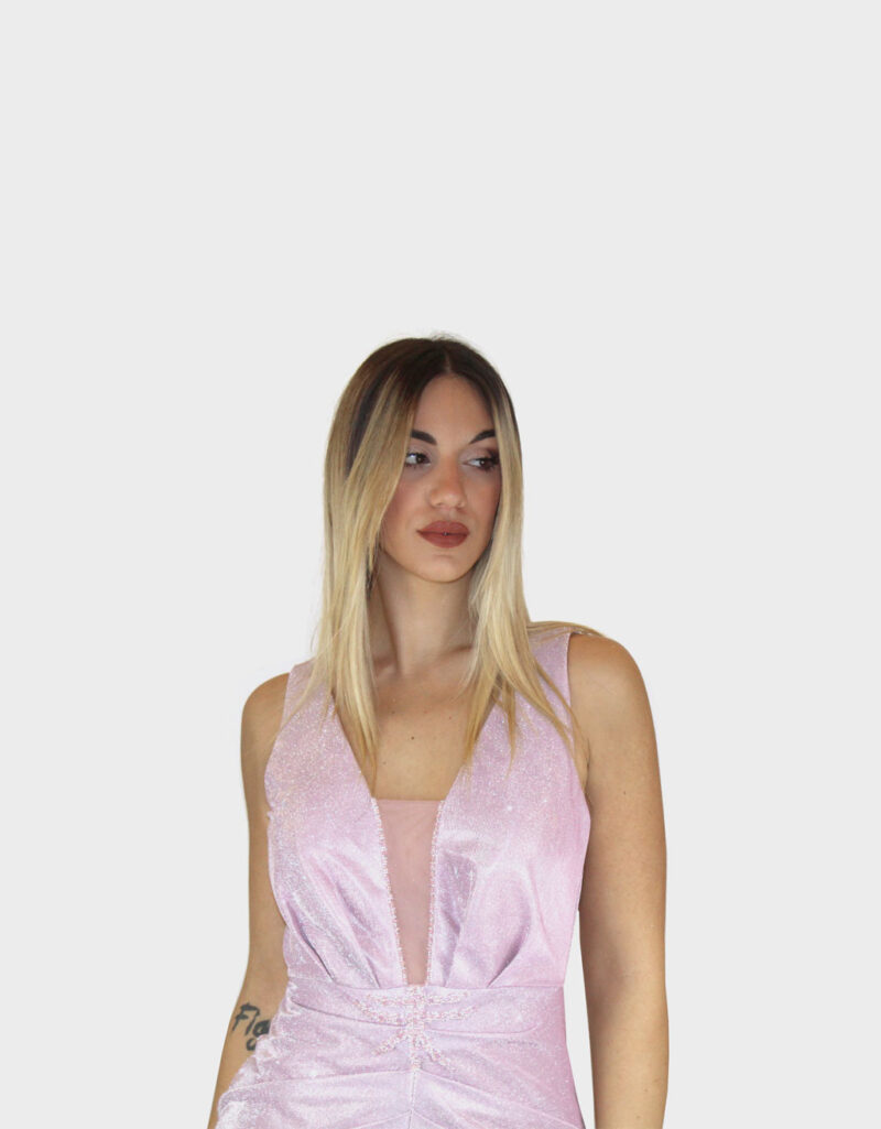 Abito lungo rosa- Sharon - immagine 3
