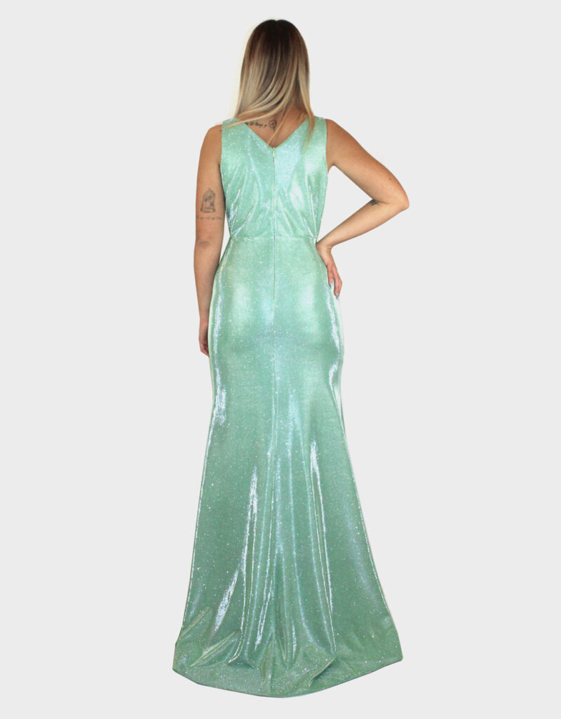 Abito lungo verde- Sharon - immagine 4