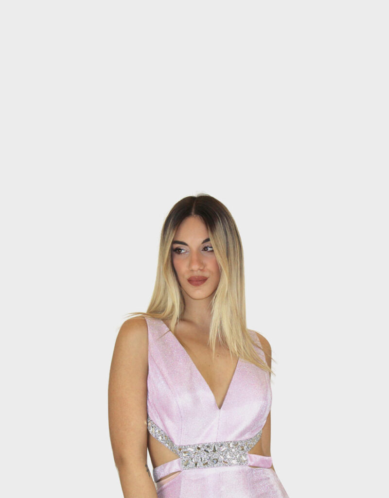 Abito lungo rosa- Sharon - immagine 3