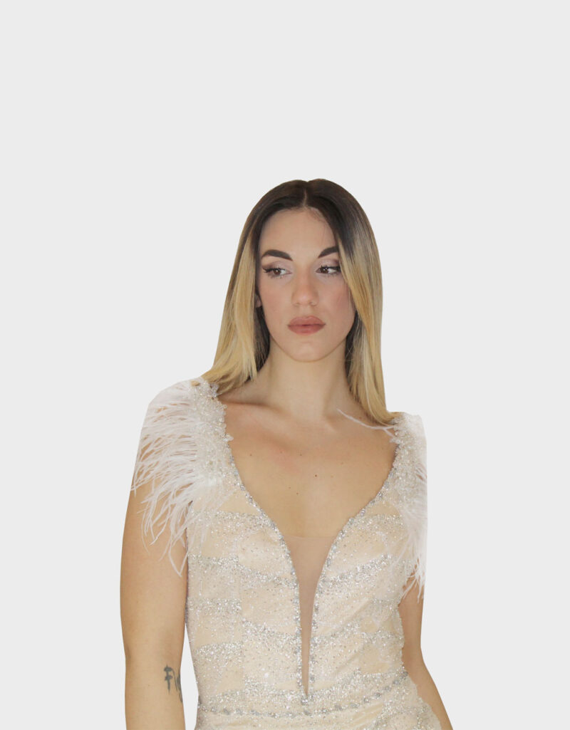 Abito lungo bianco- Elizabeth Moda - immagine 3