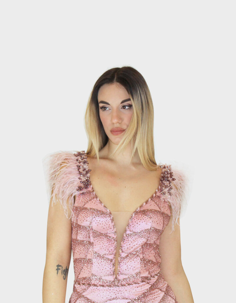 Abito lungo rosa- Elizabeth Moda - immagine 3