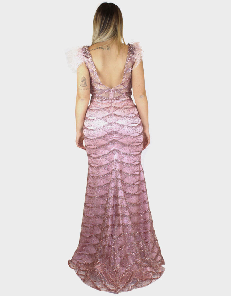 Abito lungo rosa- Elizabeth Moda - immagine 4