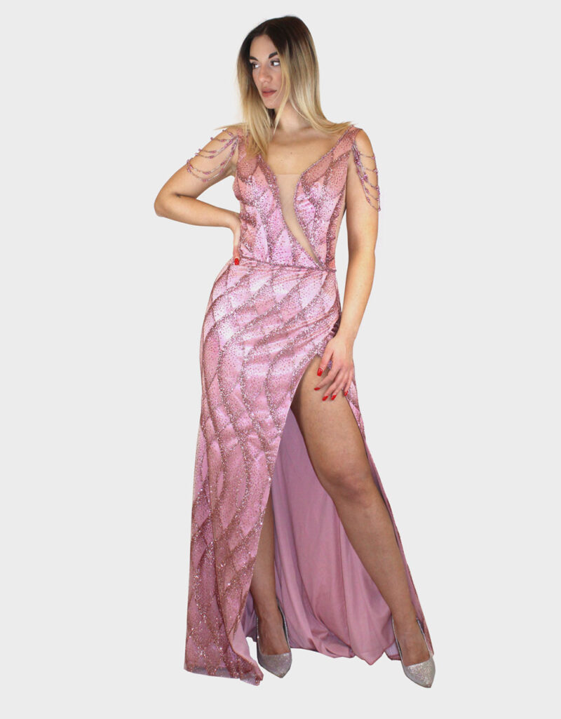 Abito lungo rosa - Elizabeth Moda