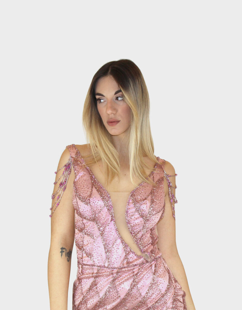 Abito lungo rosa - Elizabeth Moda - immagine 3