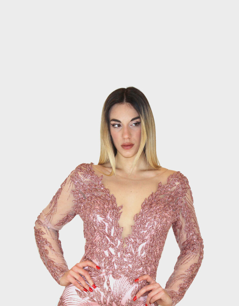 Abito lungo rosa- Elizabeth Moda - immagine 3