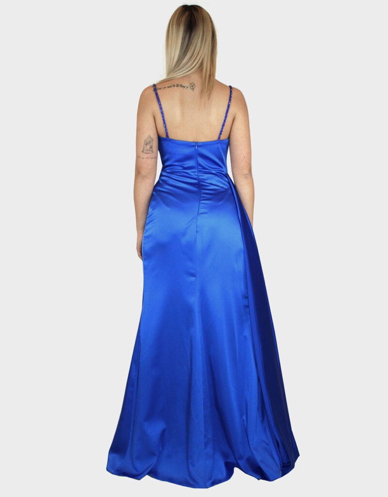Abito lungo blu cobalto- Elizabeth Moda - immagine 4