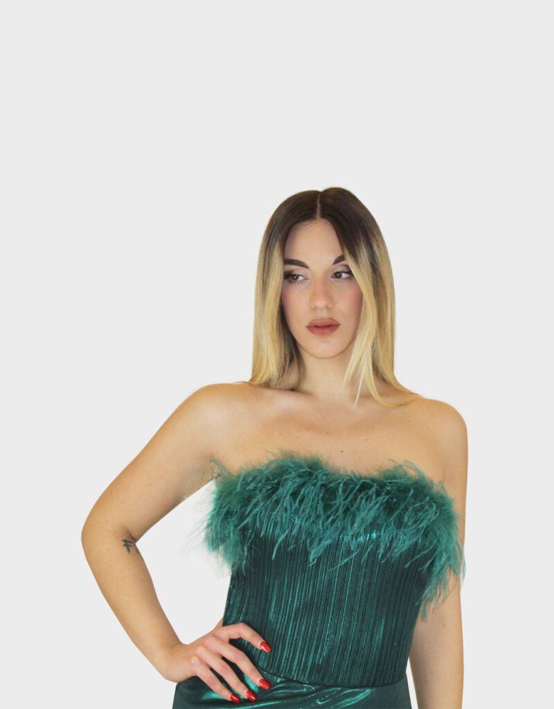 Abito placcato verde- Elizabeth Moda - immagine 3