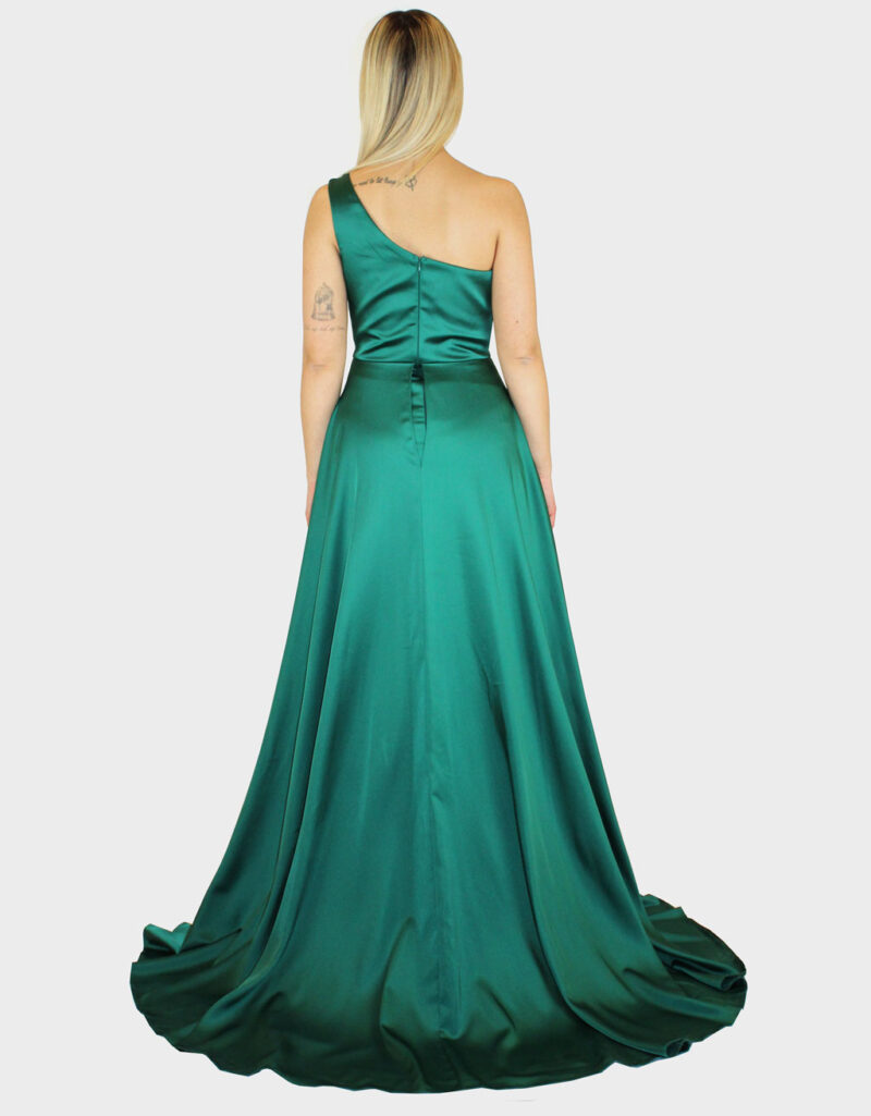 Abito lungo con gonnellone verde- Elizabeth Moda - immagine 4