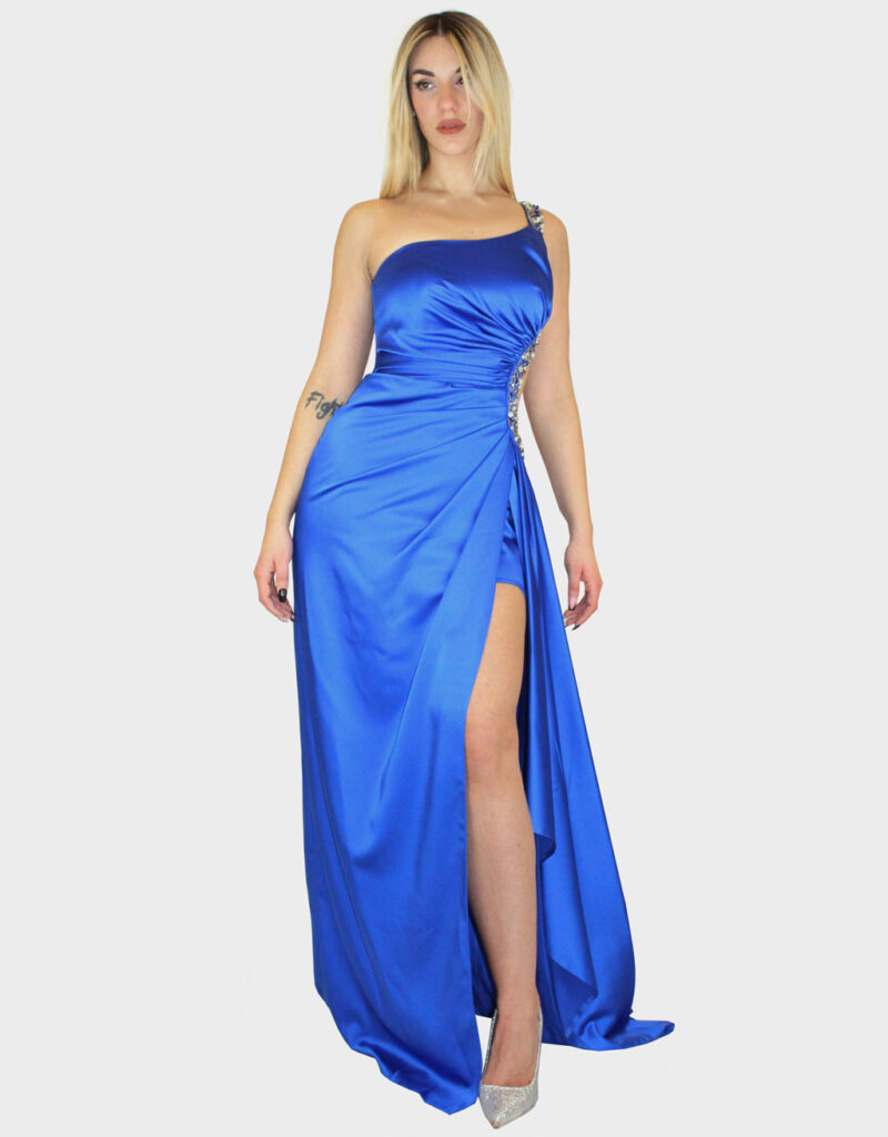 abito-lungo-monospalla-blu-cobalto-elizabeth-moda