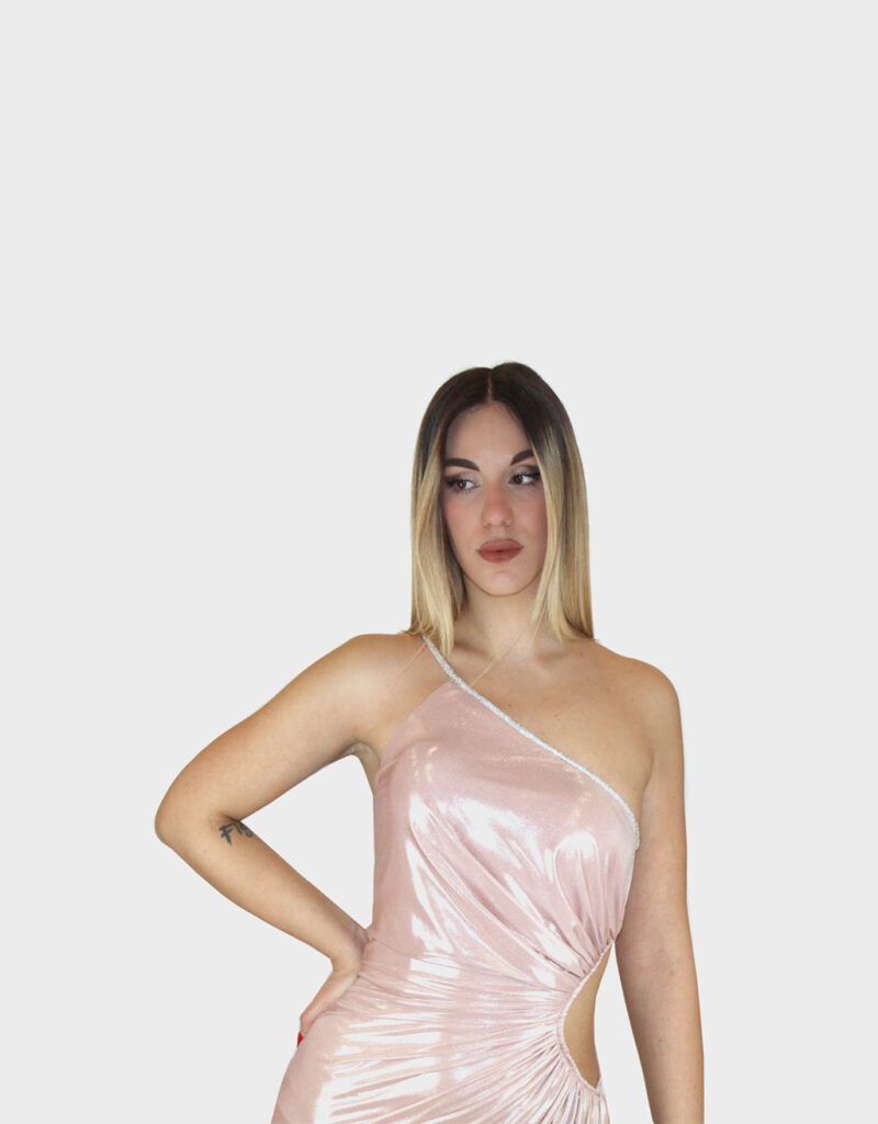 Abito monospalla rosa- Elizabeth Moda - immagine 3