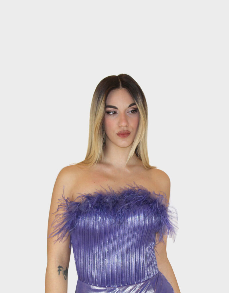 Abito placcato viola- Elizabeth Moda - immagine 3