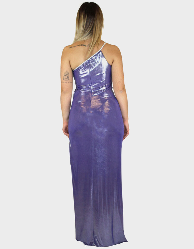 Abito monospalla viola- Elizabeth Moda - immagine 4
