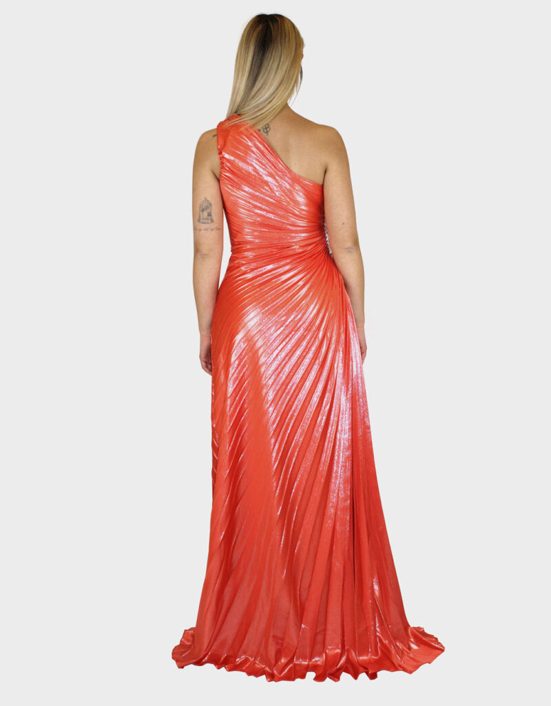 Abito lungo placcato corallo- Elizabeth Moda - immagine 4