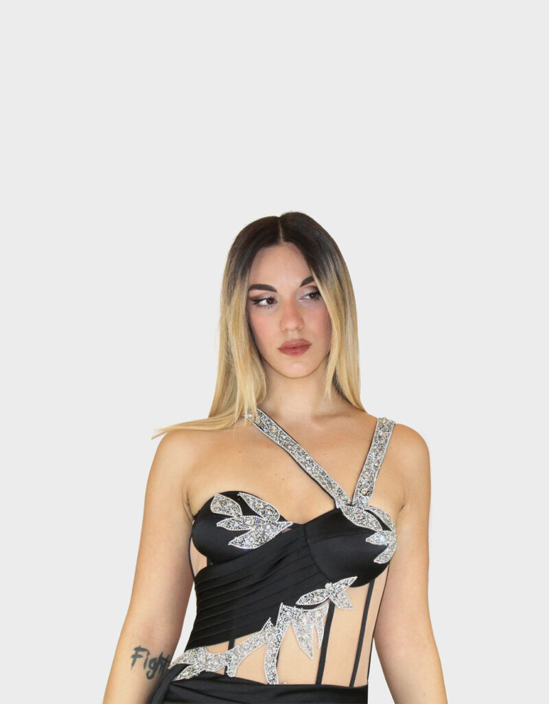 Abito lungo nero - Elizabeth Moda - immagine 3