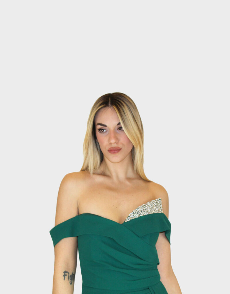 Abito lungo verde- Elizabeth Moda - immagine 3