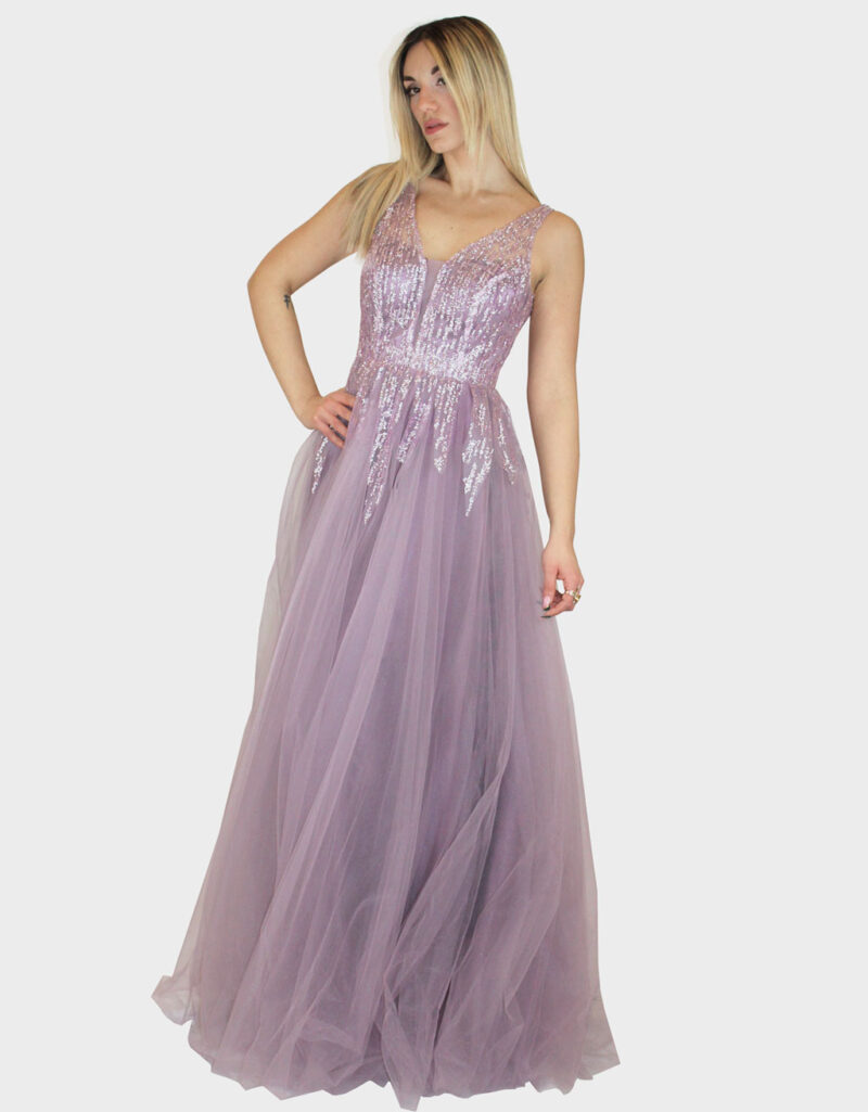 Abito ampio glicine- Elizabeth Moda - immagine 2