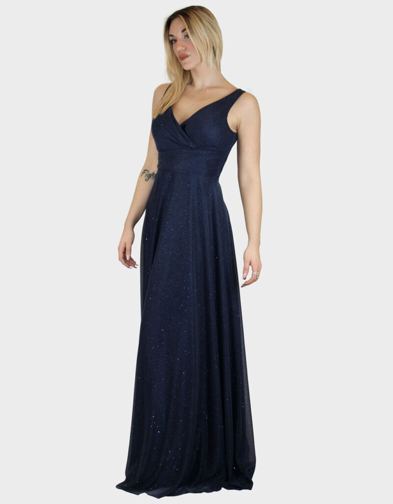 Abito lungo blu notte - Elizabeth Moda - immagine 2