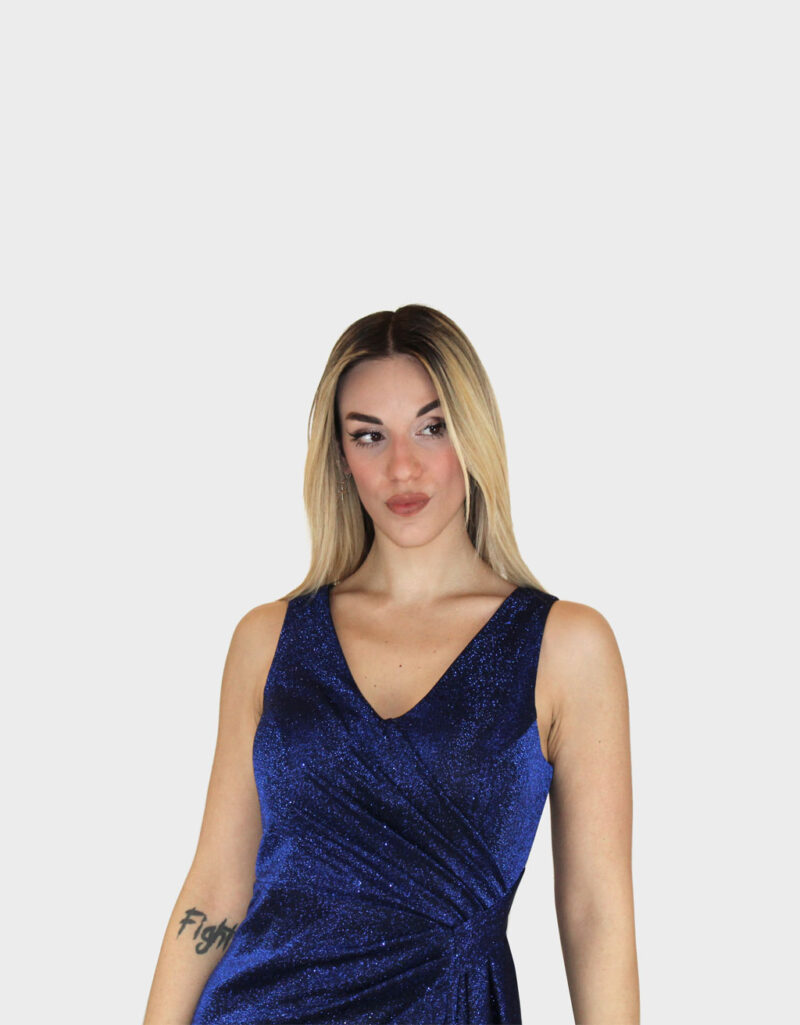 Abito lungo blu cobalto - Elizabeth Moda - immagine 3