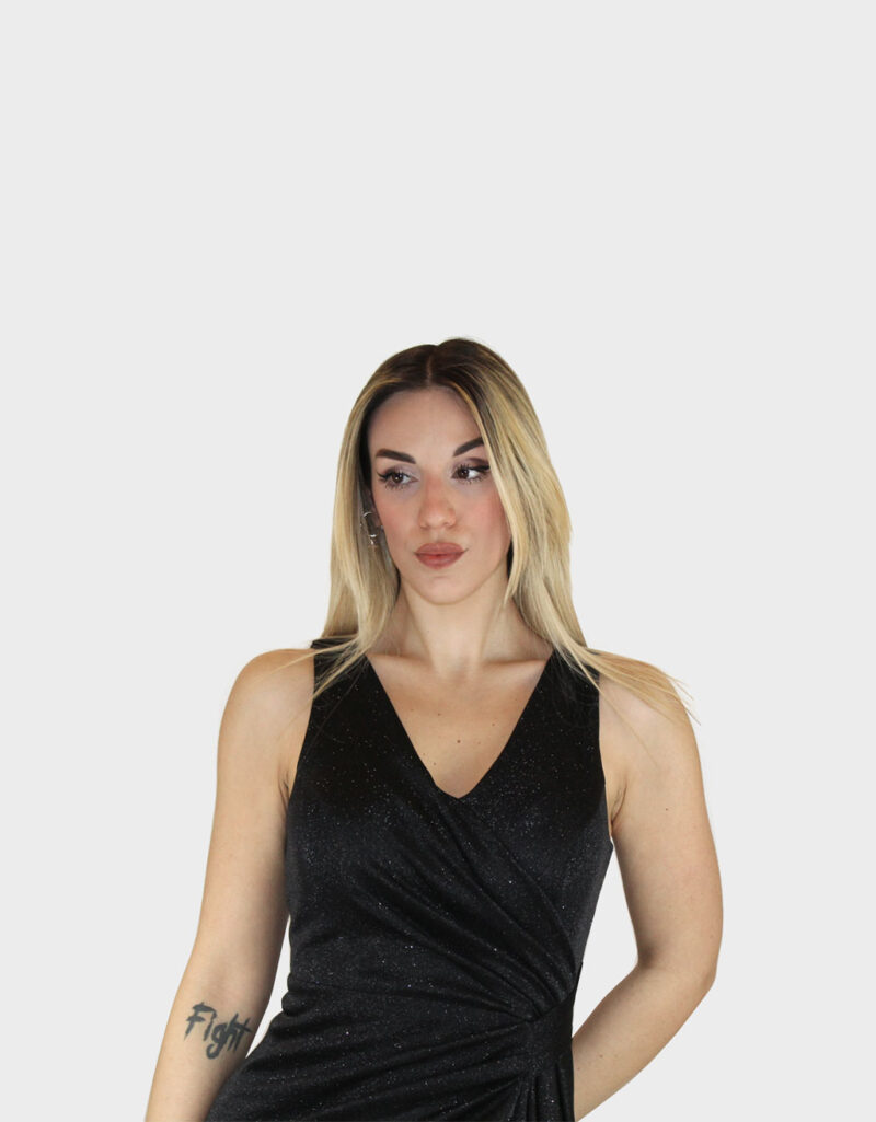 Abito lungo nero - Elizabeth Moda - immagine 3