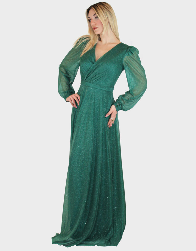 Abito lungo verde- Elizabeth Moda - immagine 2